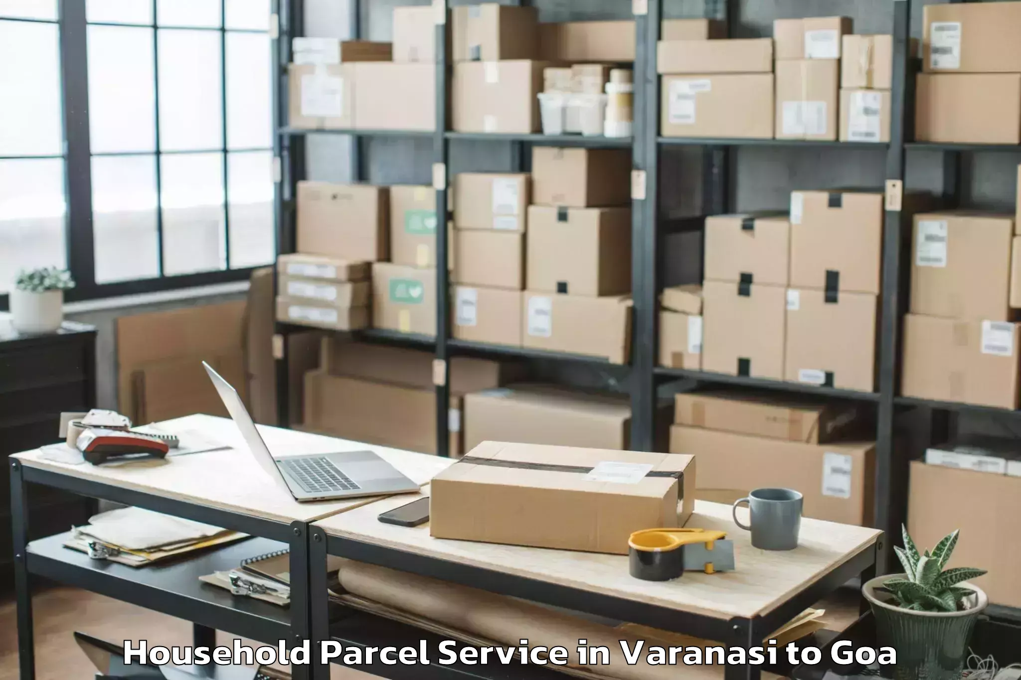 Book Varanasi to Chandor Household Parcel Online